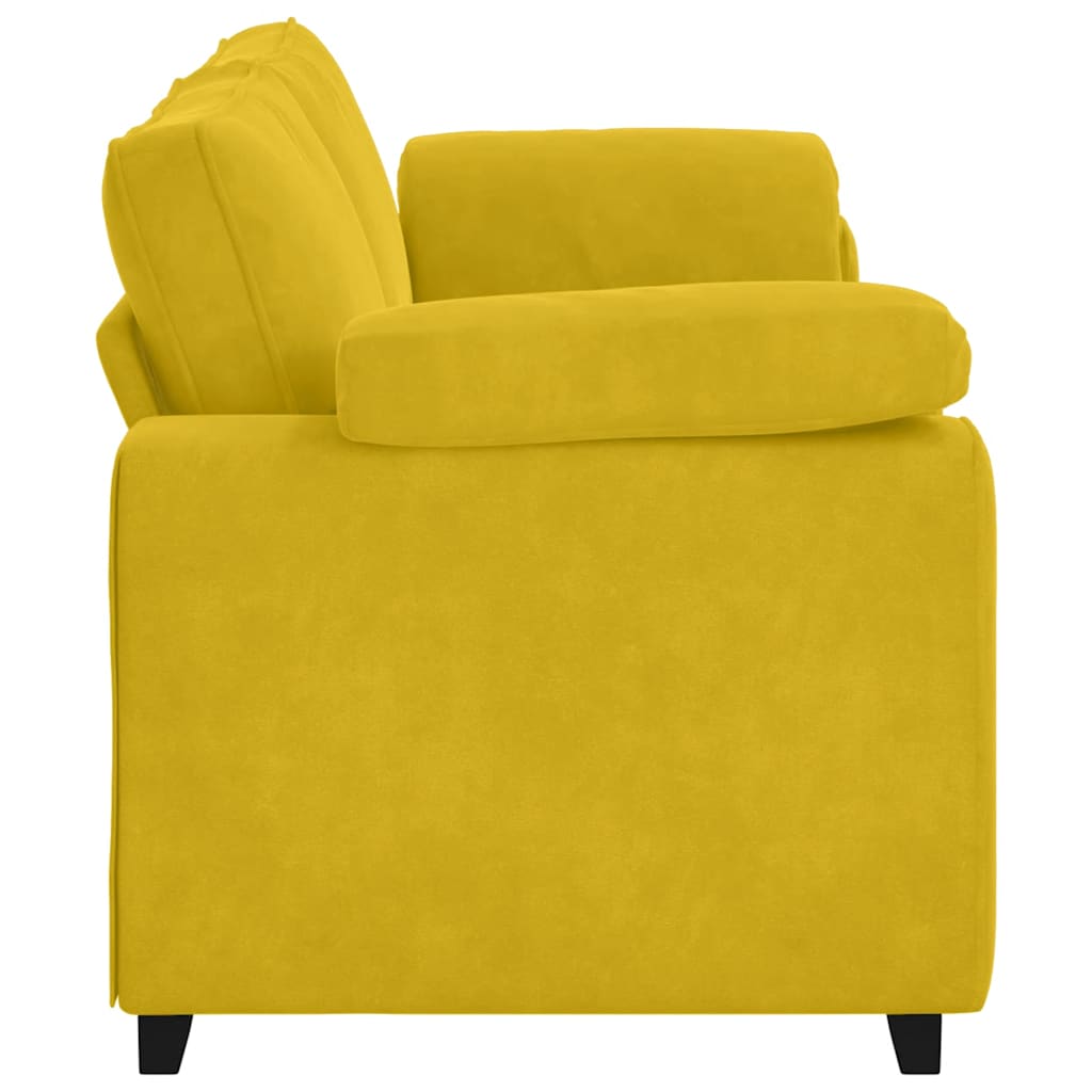 Canapé 3 places jaune velours 220 x 77 x 82 cm - XIOS
