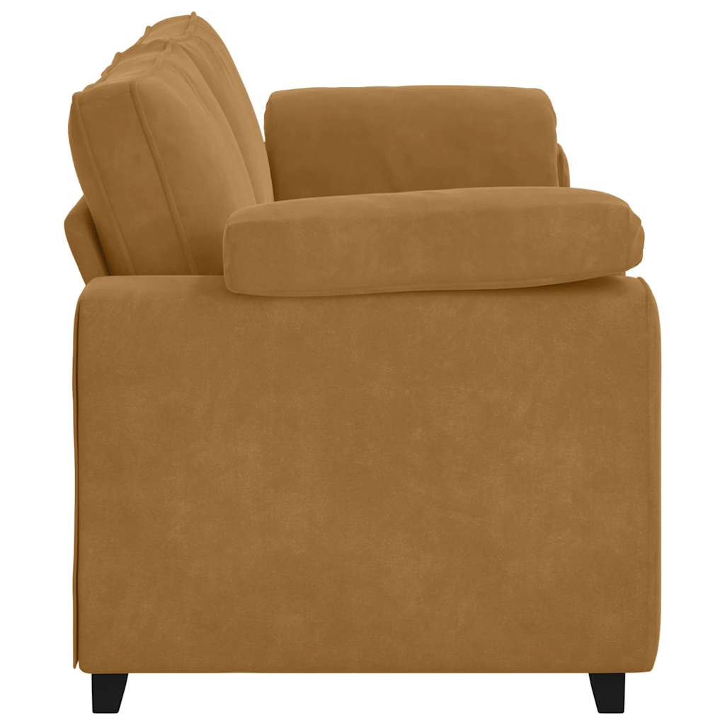 Canapé 3 places marron 220x77x82 cm velours