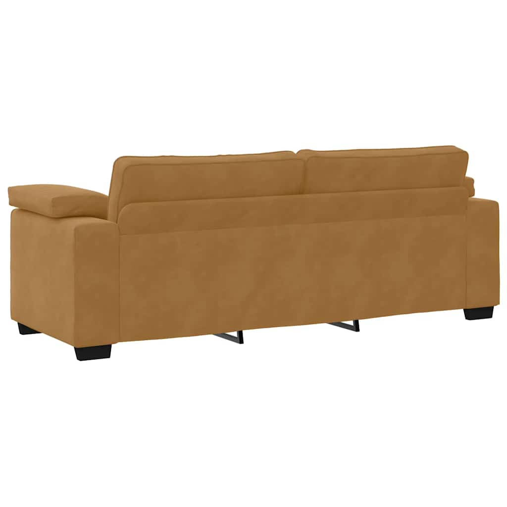 Canapé 3 places marron 220x77x82 cm velours