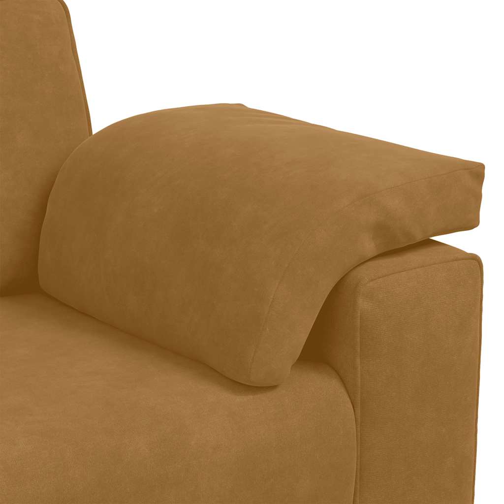 Canapé 3 places marron 220x77x82 cm velours