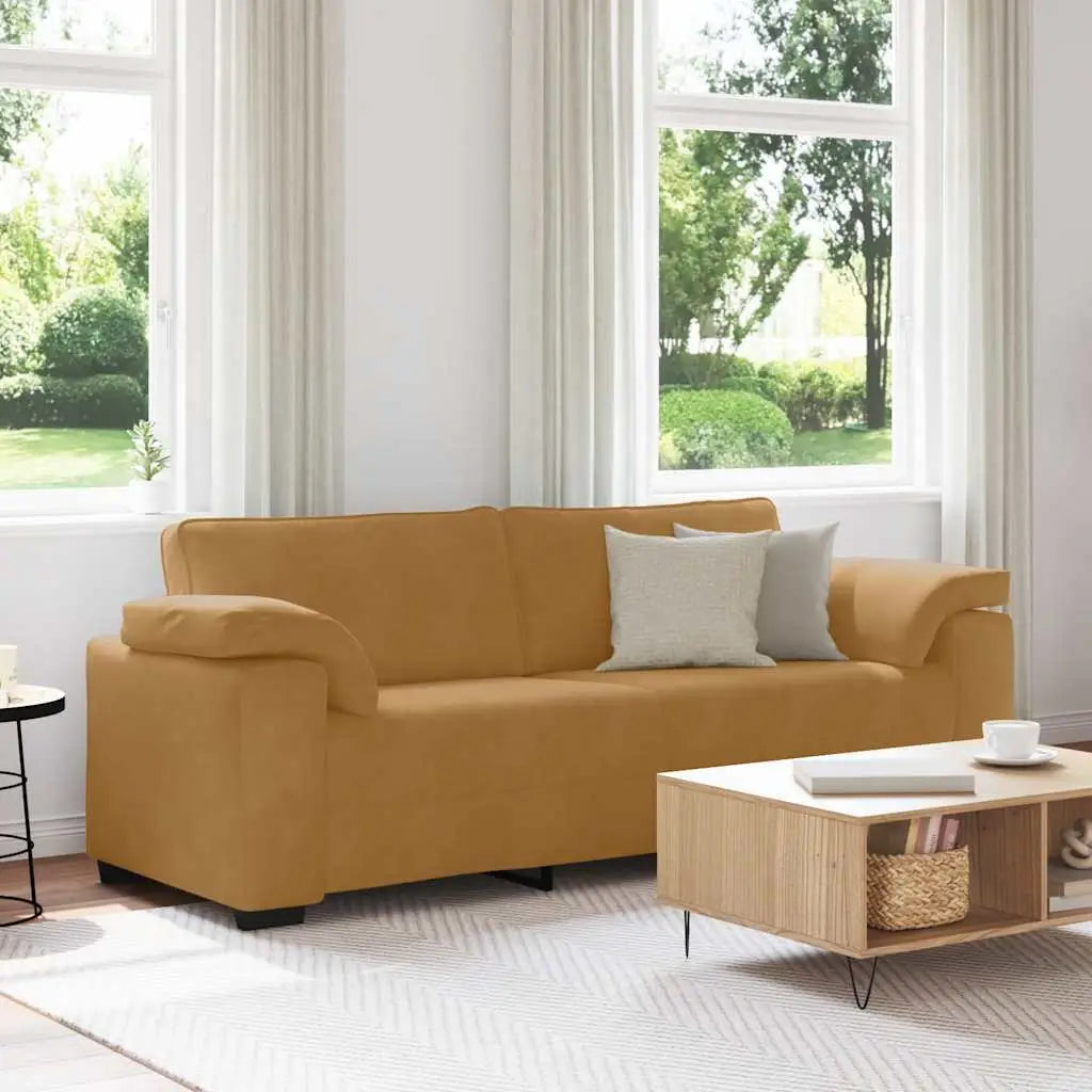 Canapé 3 places marron 220x77x82 cm velours - XIOS