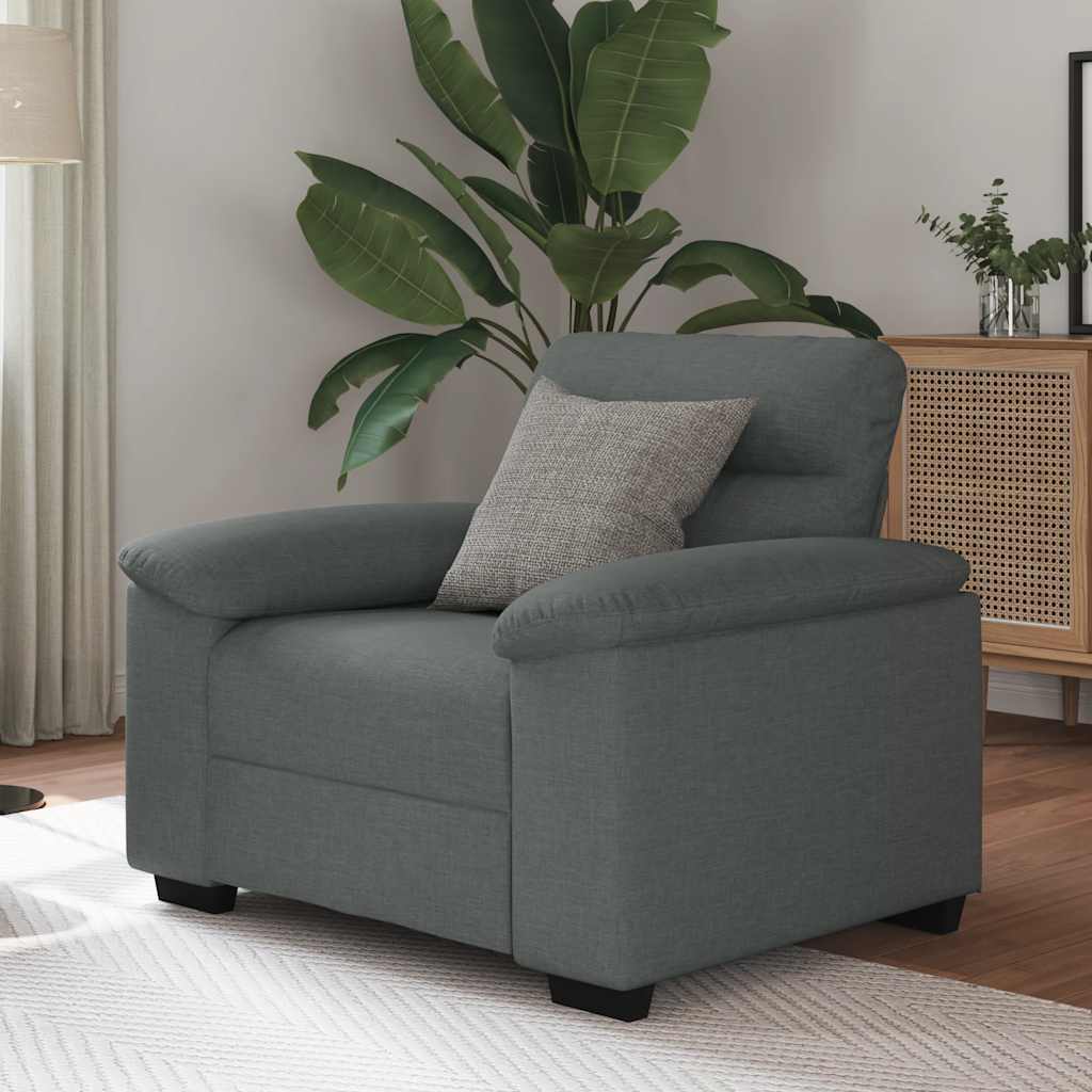 Fauteuil gris foncé 60 cm tissu - XIOS