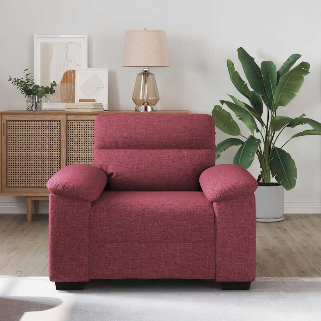 Canapé/Fauteuil rouge vin 100x81x84 cm tissu - XIOS