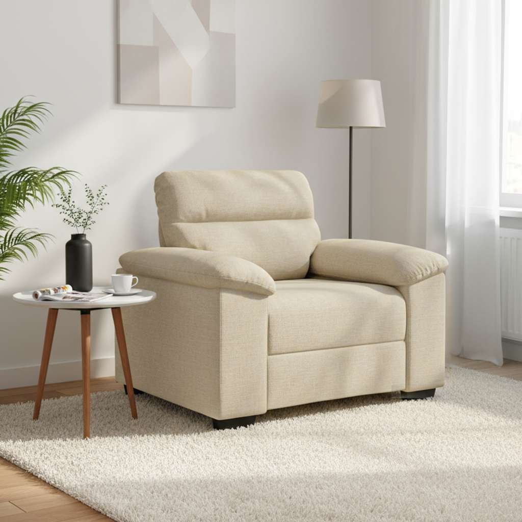 Canapé/Fauteuil crème 100x81x84 cm tissu - XIOS
