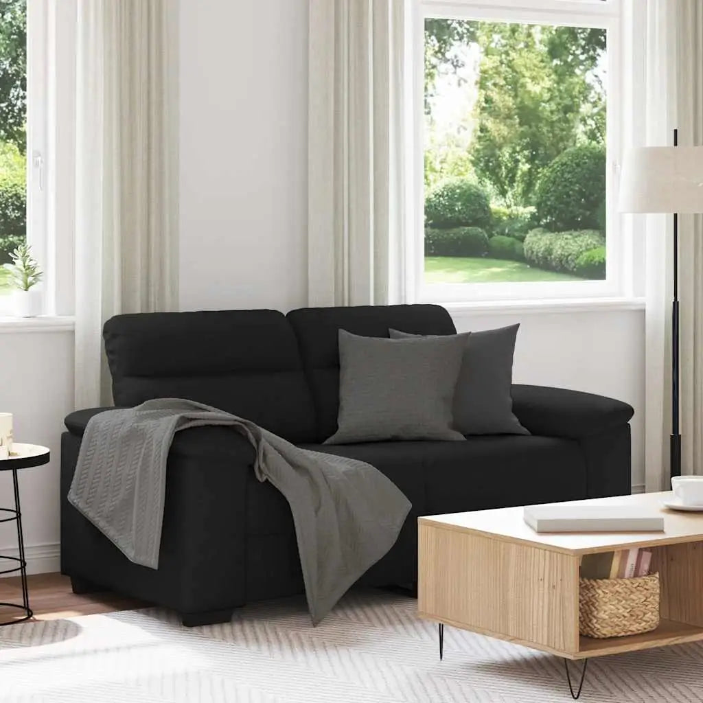 Canapé à 2 places noir 160x81x84 cm tissu - XIOS