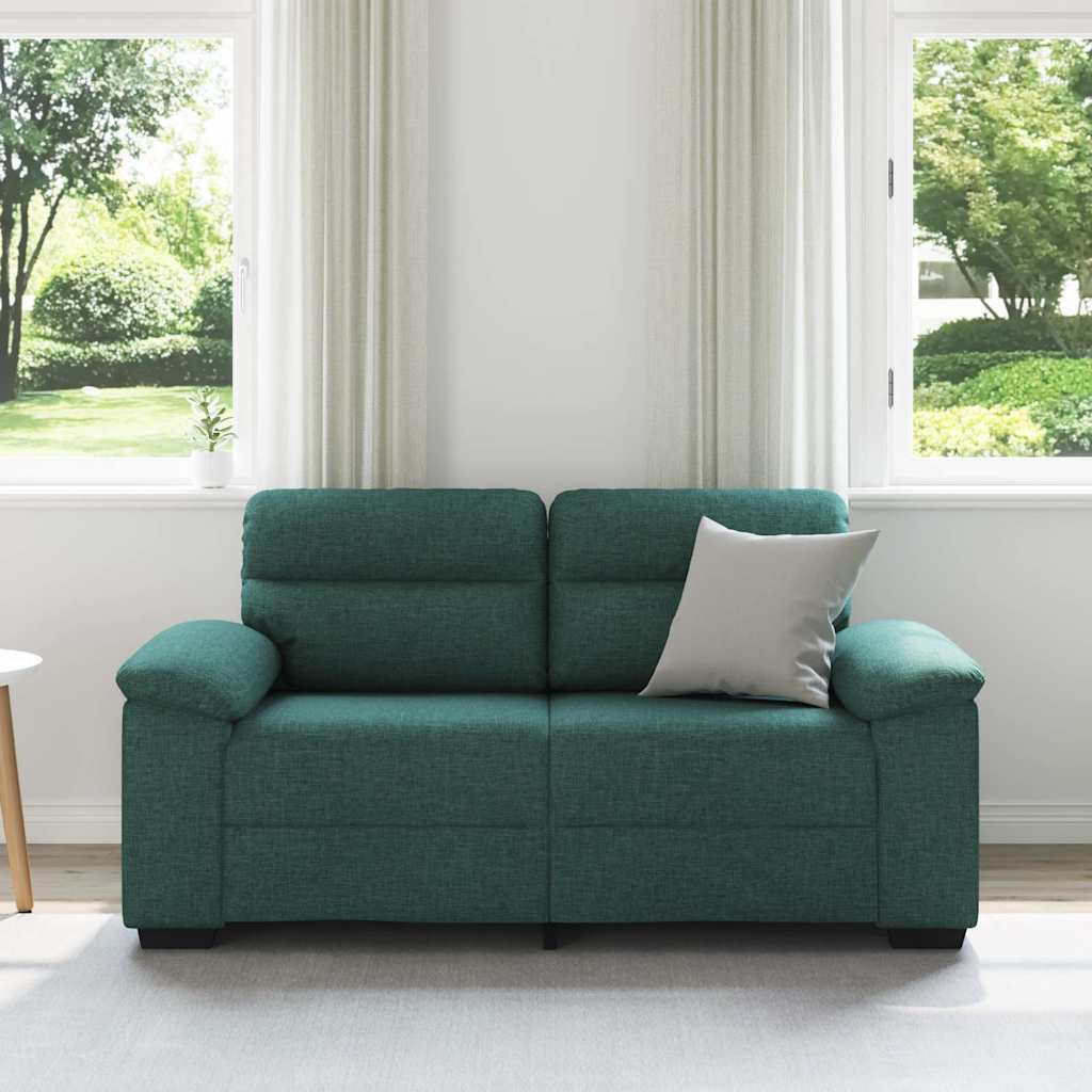 Canapé 2 places vert foncé 160 x 81 x 84 cm en tissu - XIOS