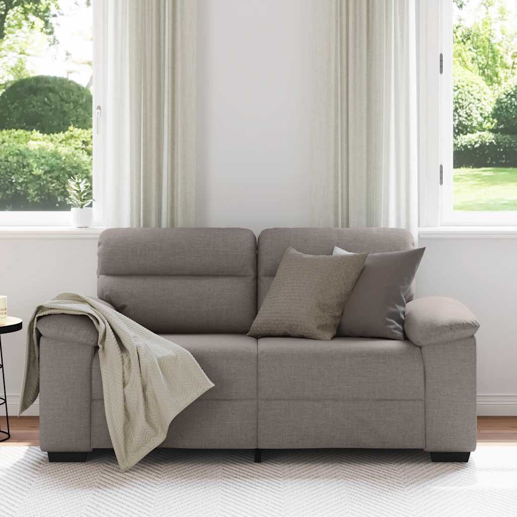 Canapé 2 places taupe 160x81x84 cm en tissu - XIOS