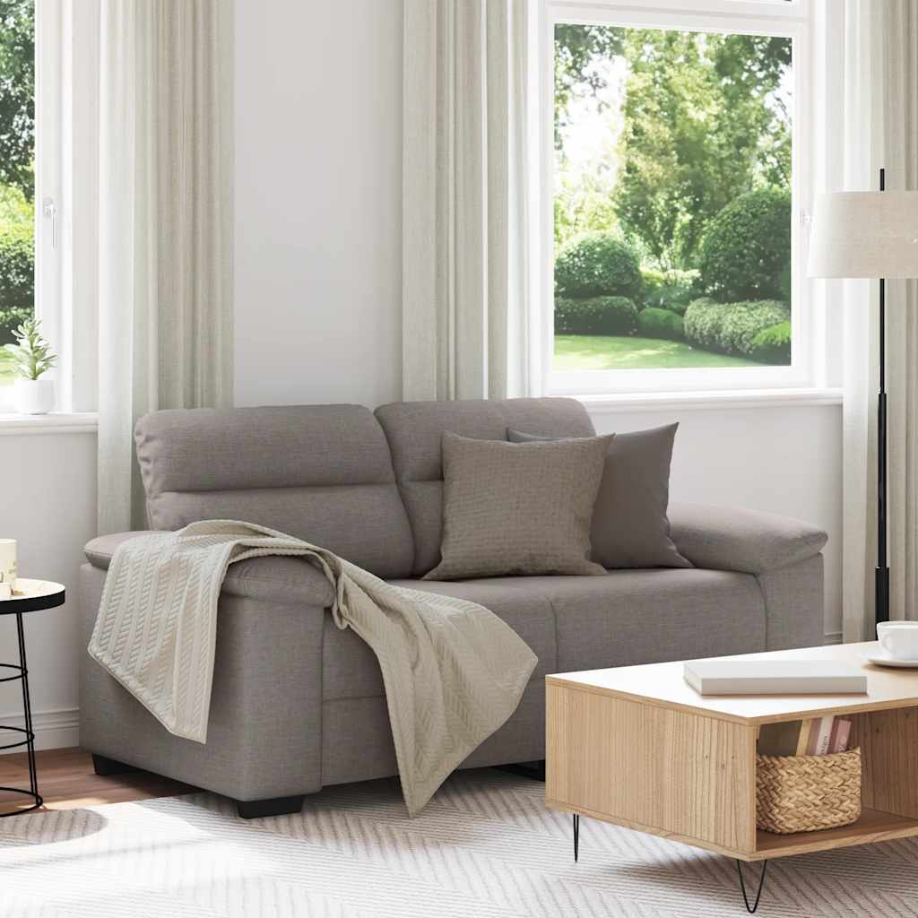 Canapé 2 places taupe 160x81x84 cm en tissu - XIOS