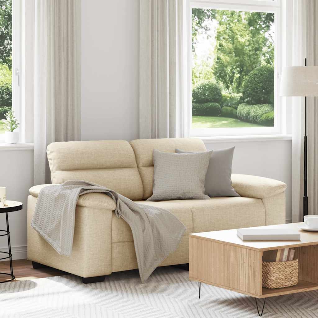 Canapé 2 places crème 160x81x84 cm en tissu - XIOS
