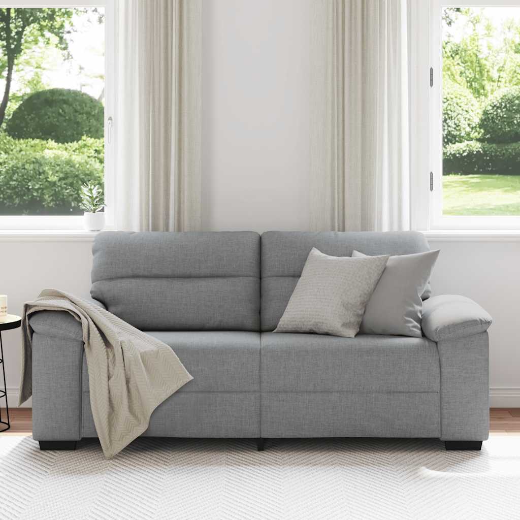 Canapé à 2 places gris clair 140 cm tissu - XIOS