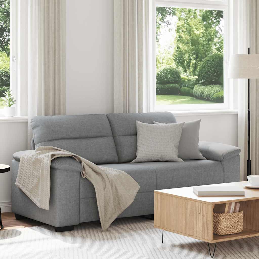 Canapé à 2 places gris clair 140 cm tissu - XIOS
