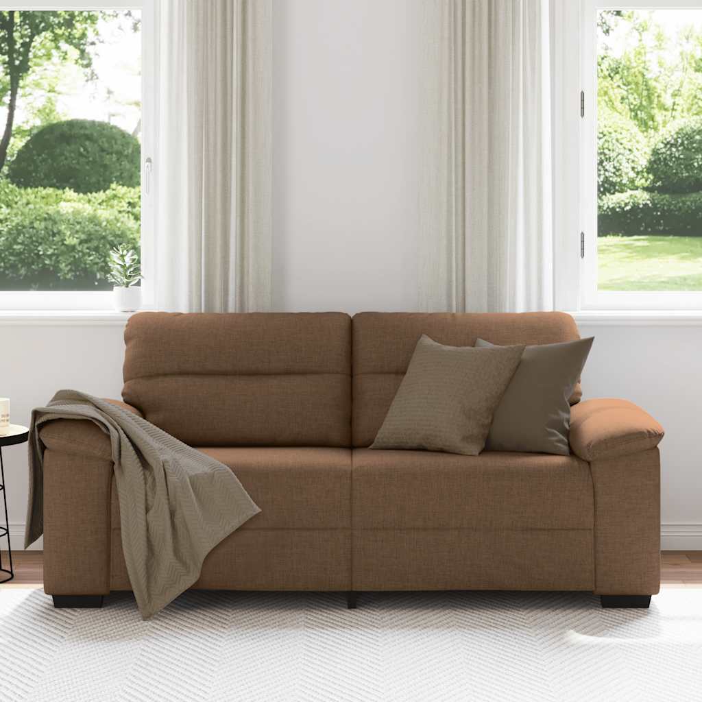 Canapé 2 places marron 180x81x84 cm en tissu - XIOS