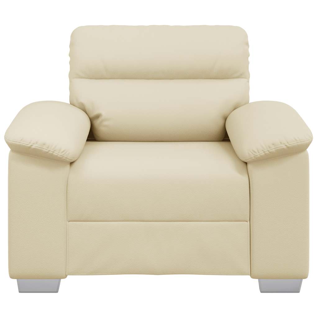 Fauteuil canapé crème 100x81x84 cm en similicuir - XIOS