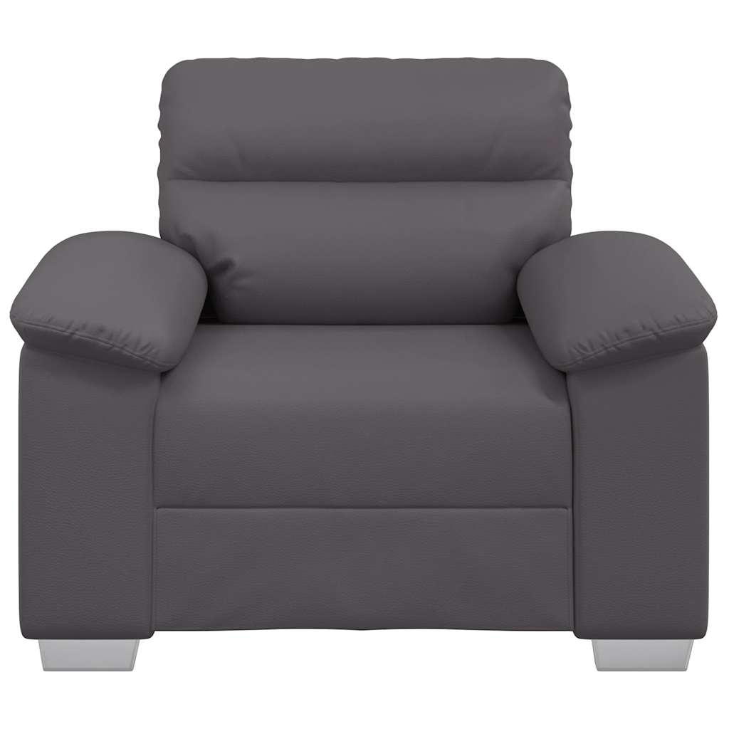 Fauteuil canapé gris 100x81x84 cm en similicuir - XIOS