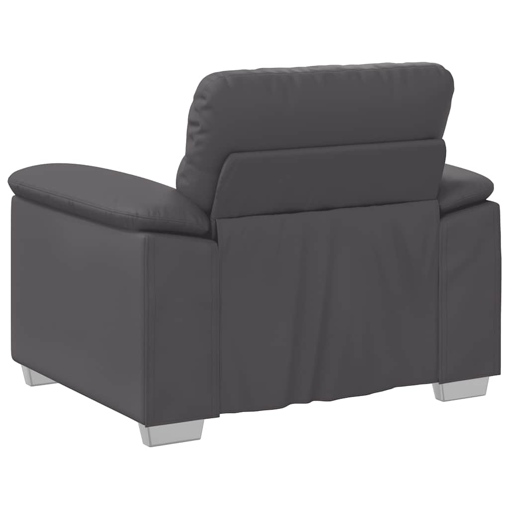Fauteuil canapé gris 100x81x84 cm en similicuir - XIOS
