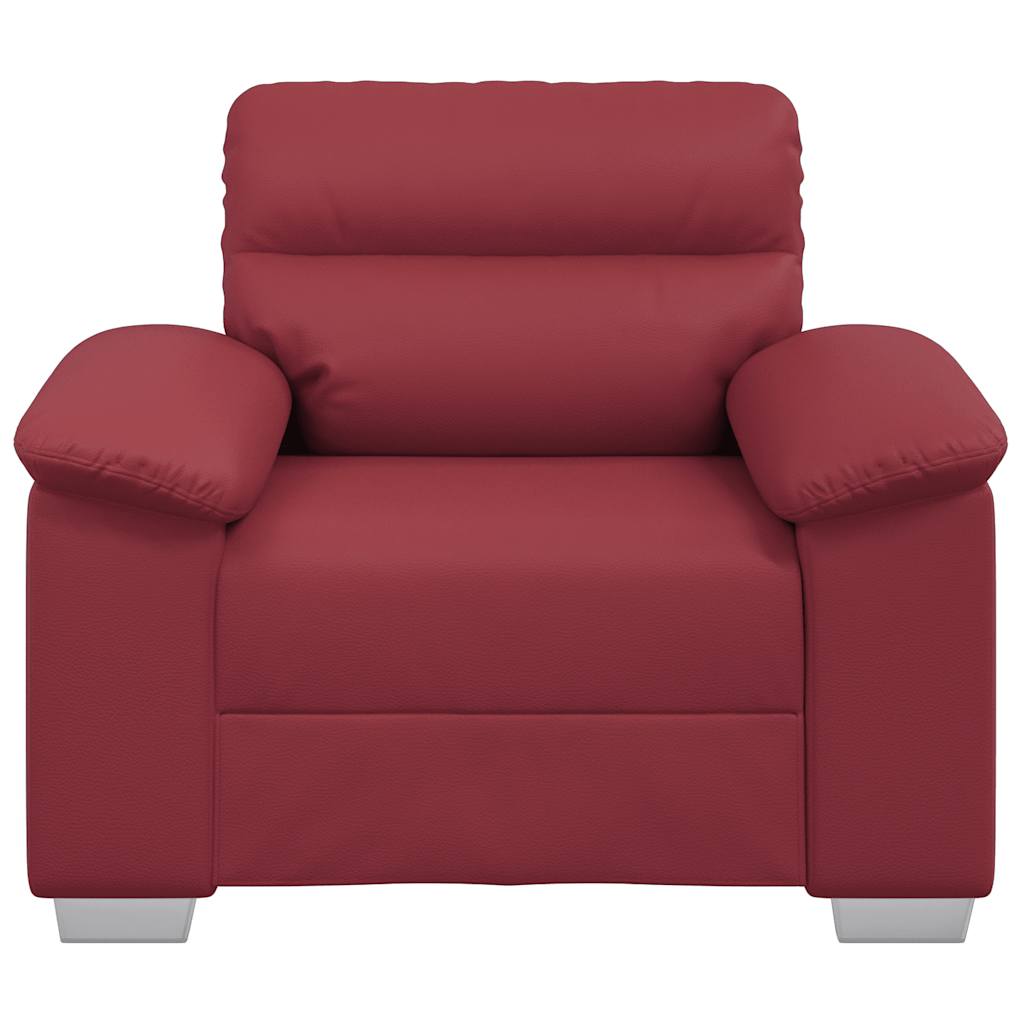 Fauteuil canapé rouge bordeaux 100x81x84 cm en similicuir - XIOS