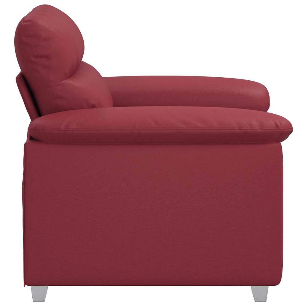 Fauteuil canapé rouge bordeaux 100x81x84 cm en similicuir - XIOS