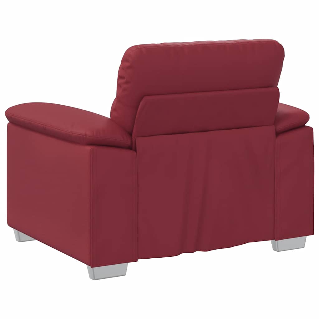 Fauteuil canapé rouge bordeaux 100x81x84 cm en similicuir - XIOS
