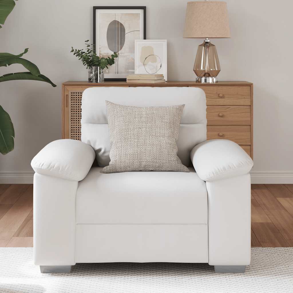 Fauteuil canapé blanc 100x81x84 cm en similicuir - XIOS