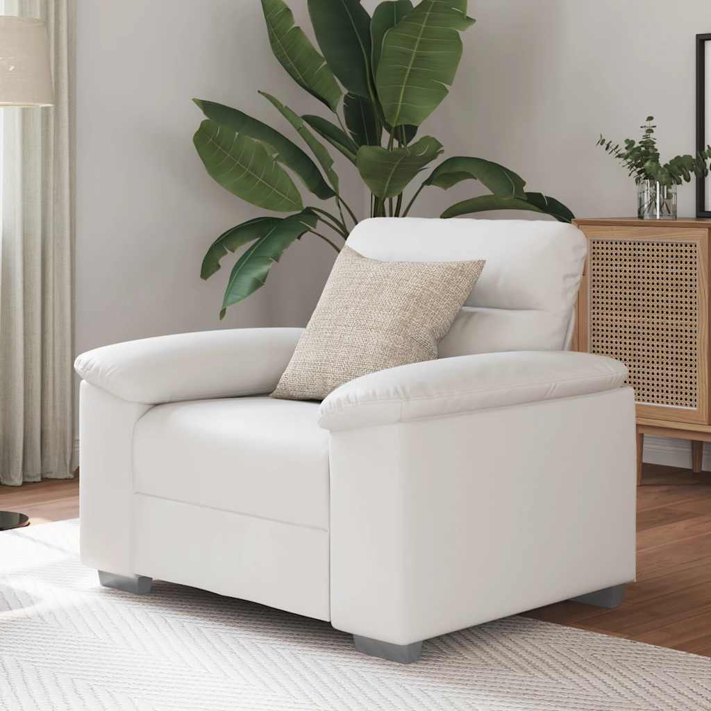 Fauteuil canapé blanc 100x81x84 cm en similicuir - XIOS