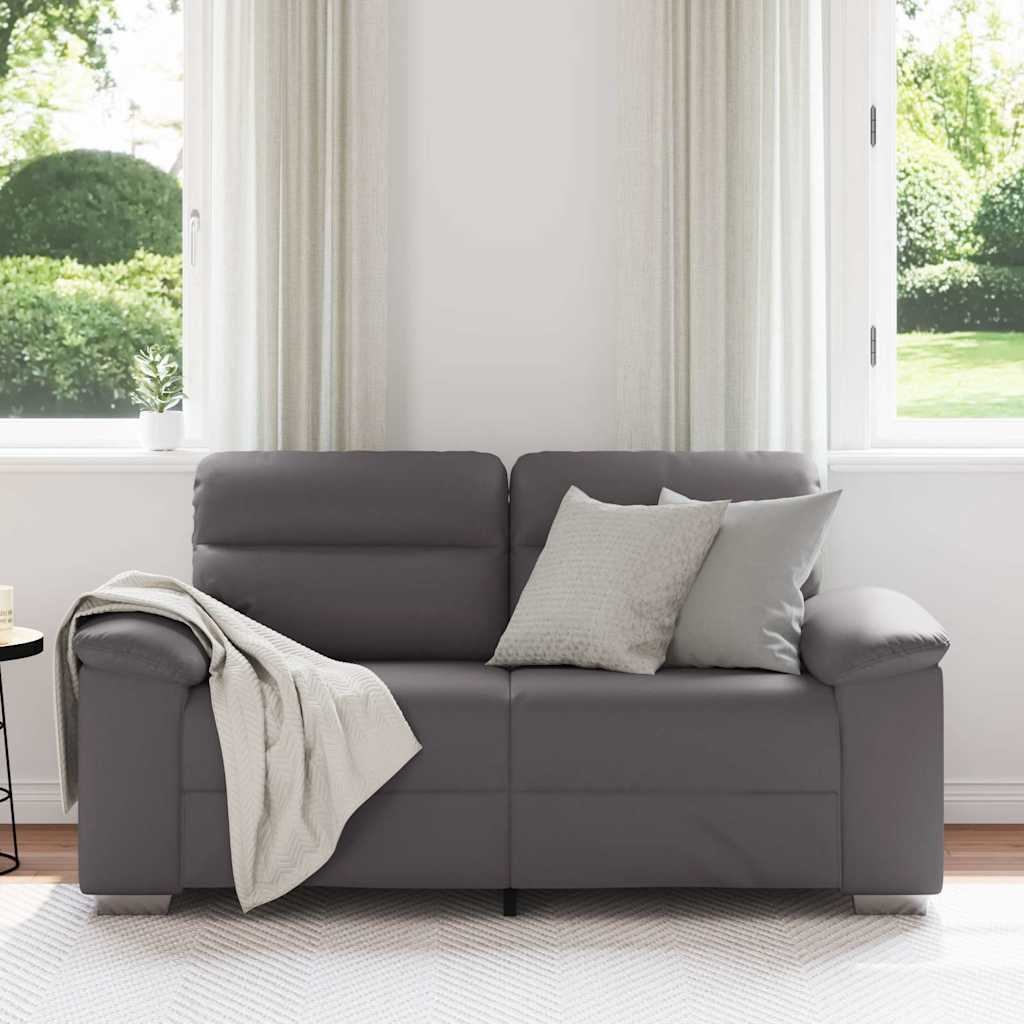 Canapé 2 places gris 160x81x84 cm en similicuir - XIOS