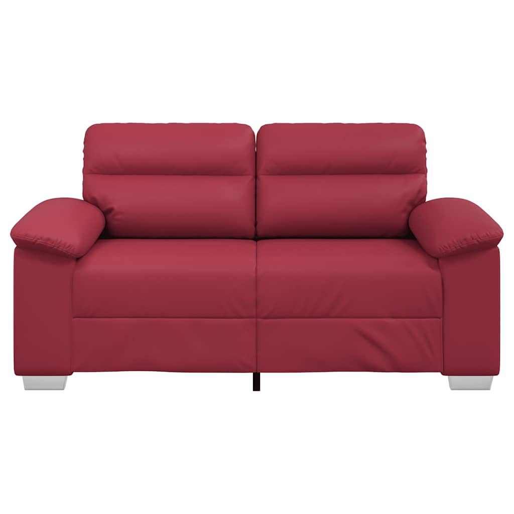 Canapé 2 places rouge bordeaux 160 x 81 x 84 cm en similicuir - XIOS