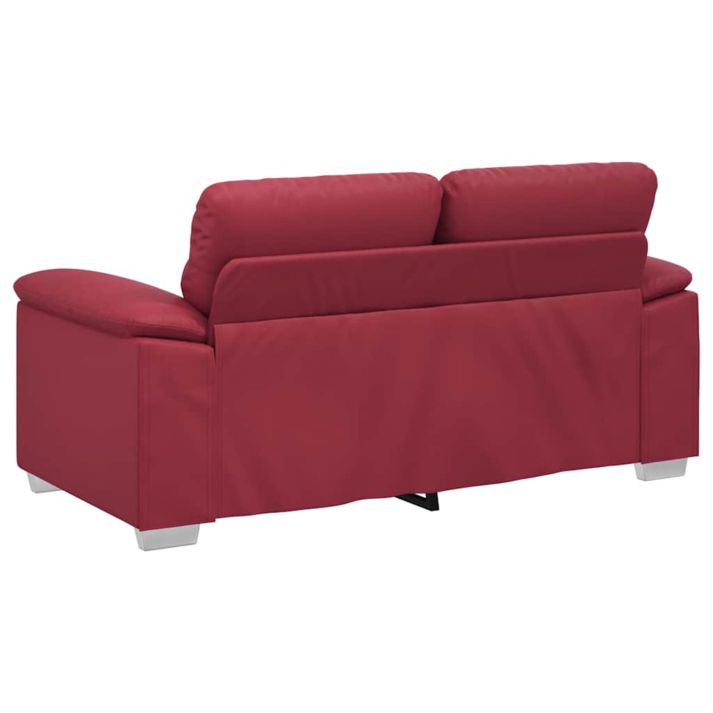 Canapé 2 places rouge bordeaux 160 x 81 x 84 cm en similicuir - XIOS