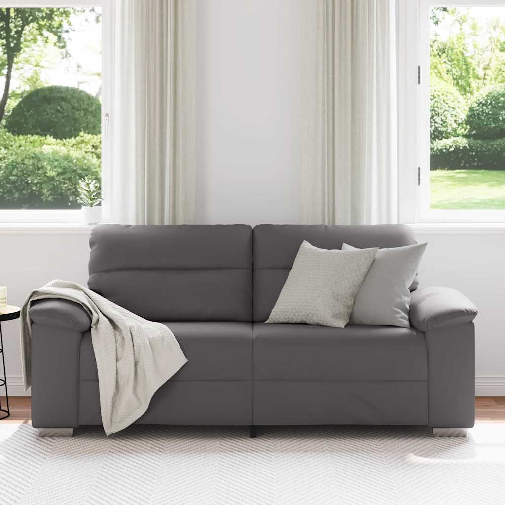 Canapé 2 places gris 180x81x84 cm en similicuir - XIOS