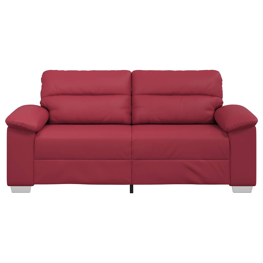 Canapé 2 places rouge bordeaux 180x81x84 cm en similicuir - XIOS