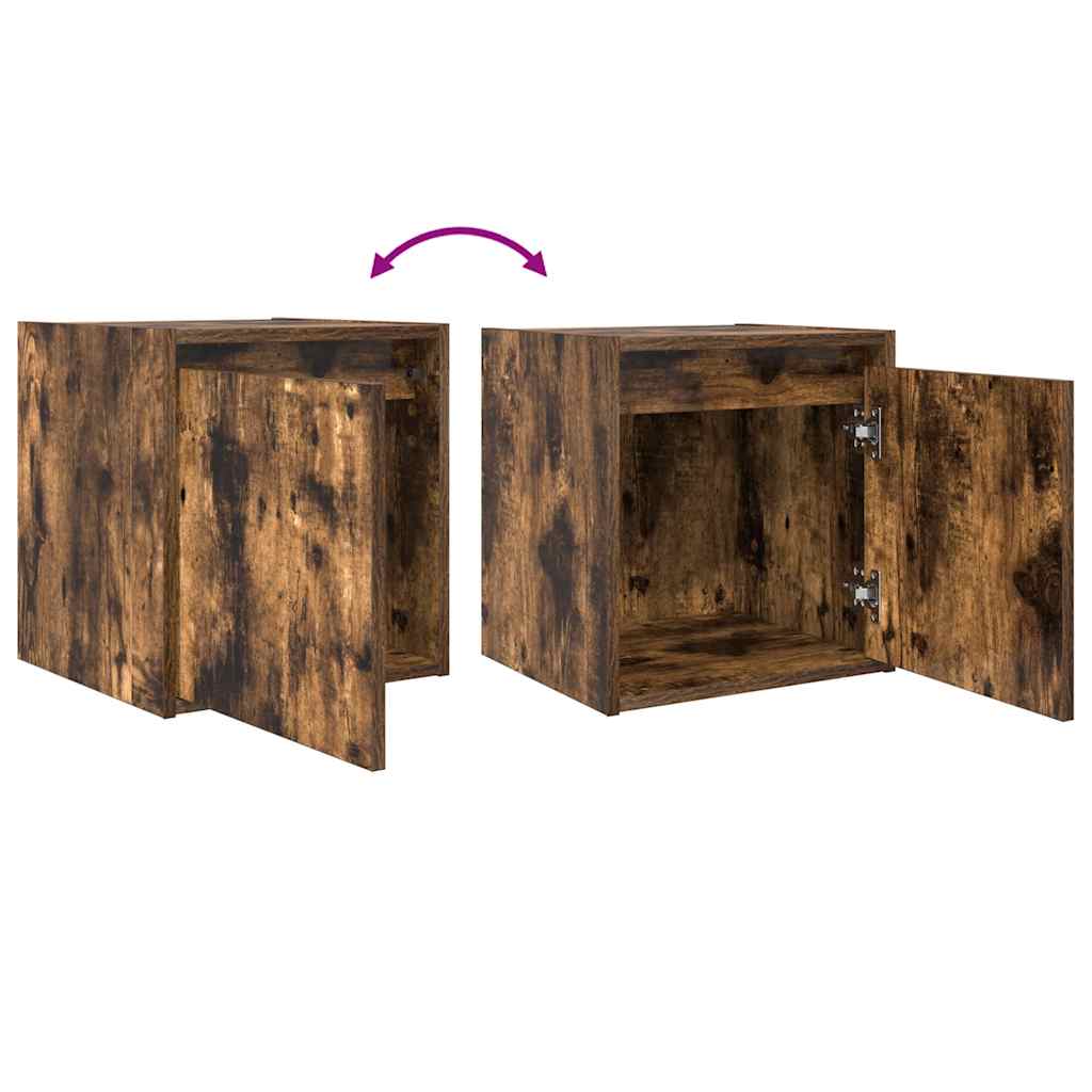 Tables de chevet murales 2 pcs chêne fumé 38x34x40 cm - XIOS