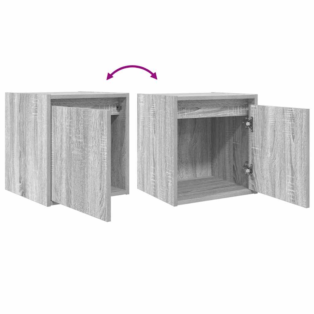 Tables de chevet murales 2 pcs sonoma gris 38x34x40 cm - XIOS