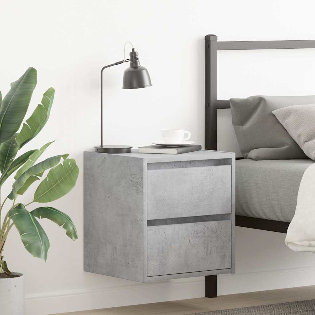 Tables de chevet murales 2 pcs gris béton 38x34x40 cm - XIOS