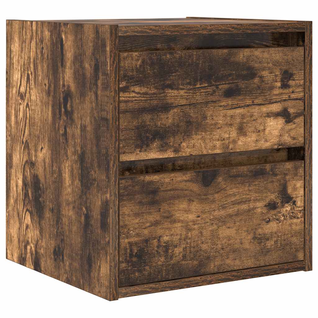 Tables de chevet murales 2 pcs chêne fumé 38x34x40 cm - XIOS