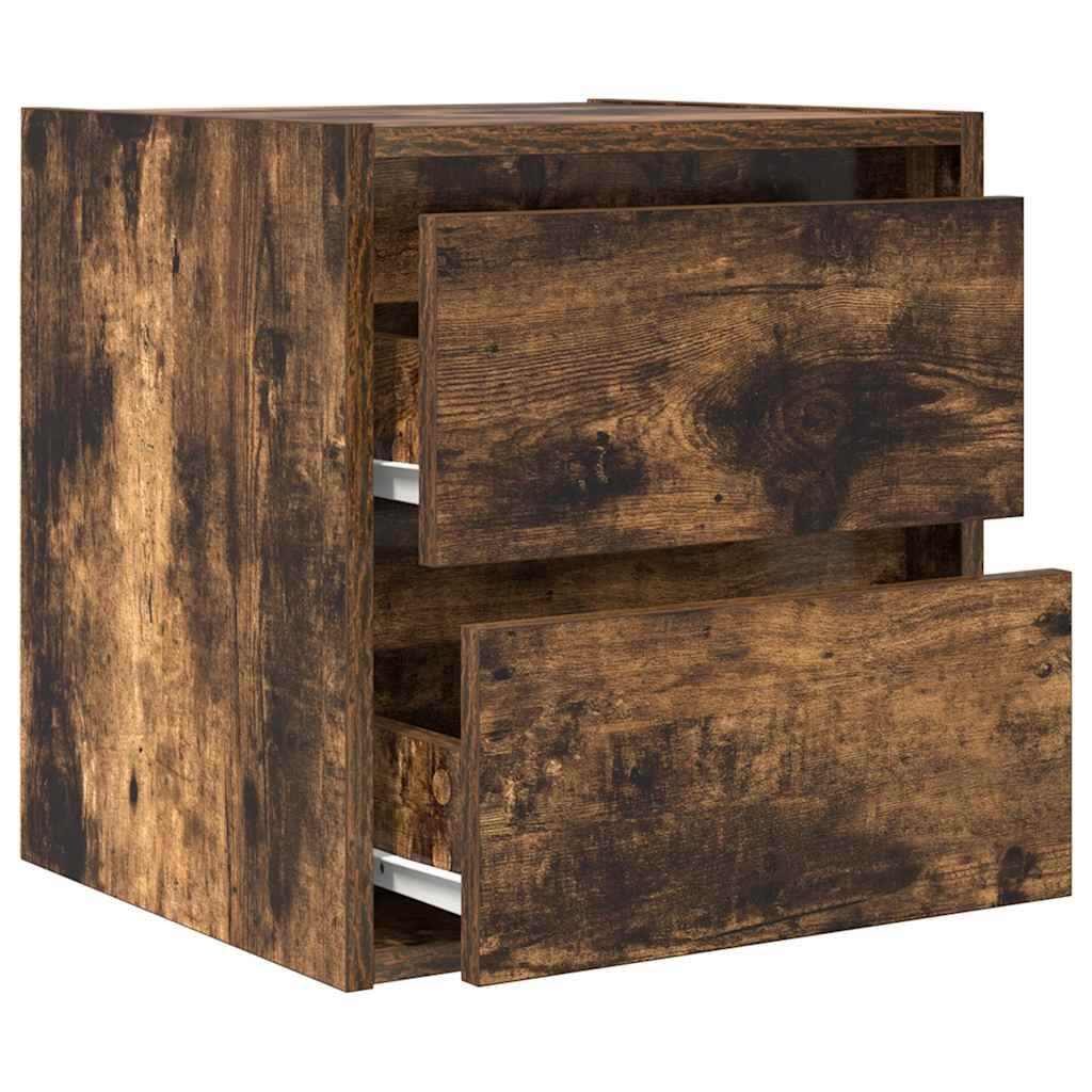 Tables de chevet murales 2 pcs chêne fumé 38x34x40 cm - XIOS