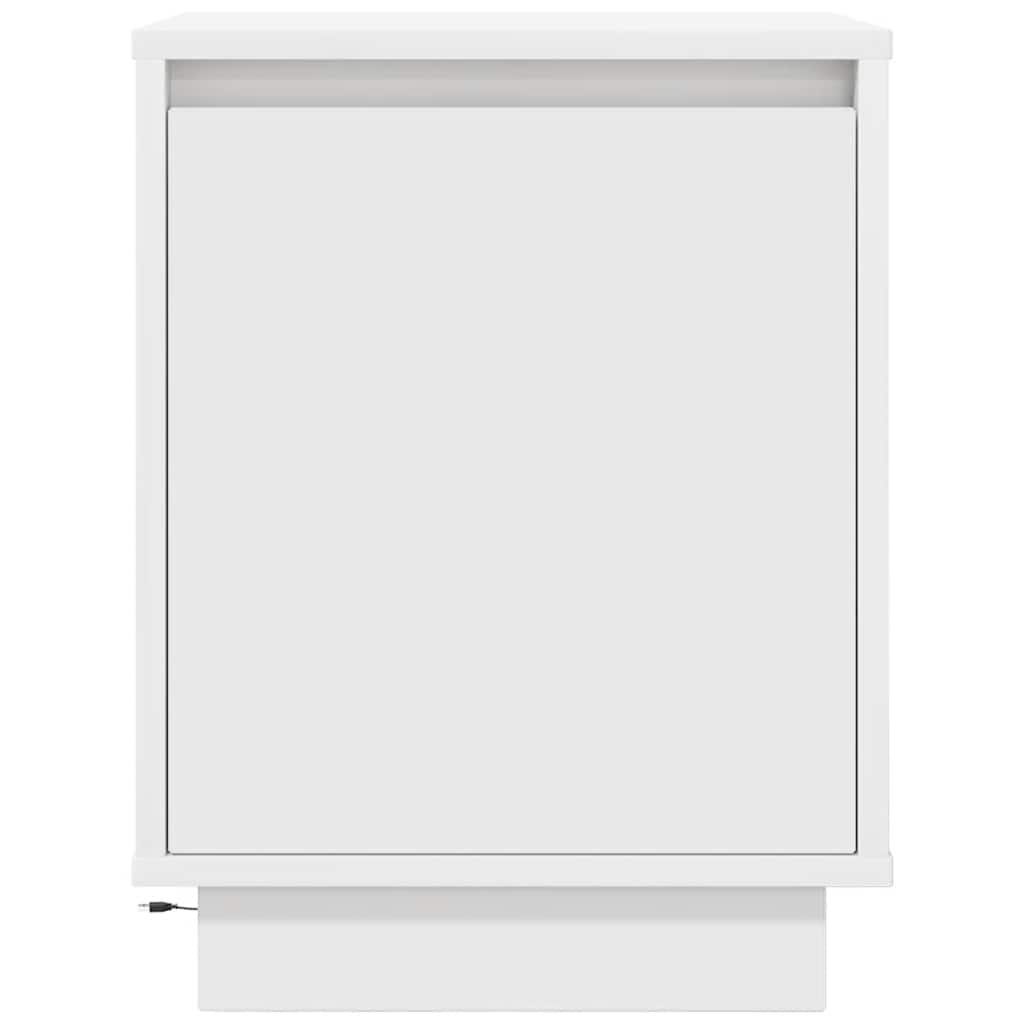 Table de chevet avec lumières LED blanc 38x34x50 cm