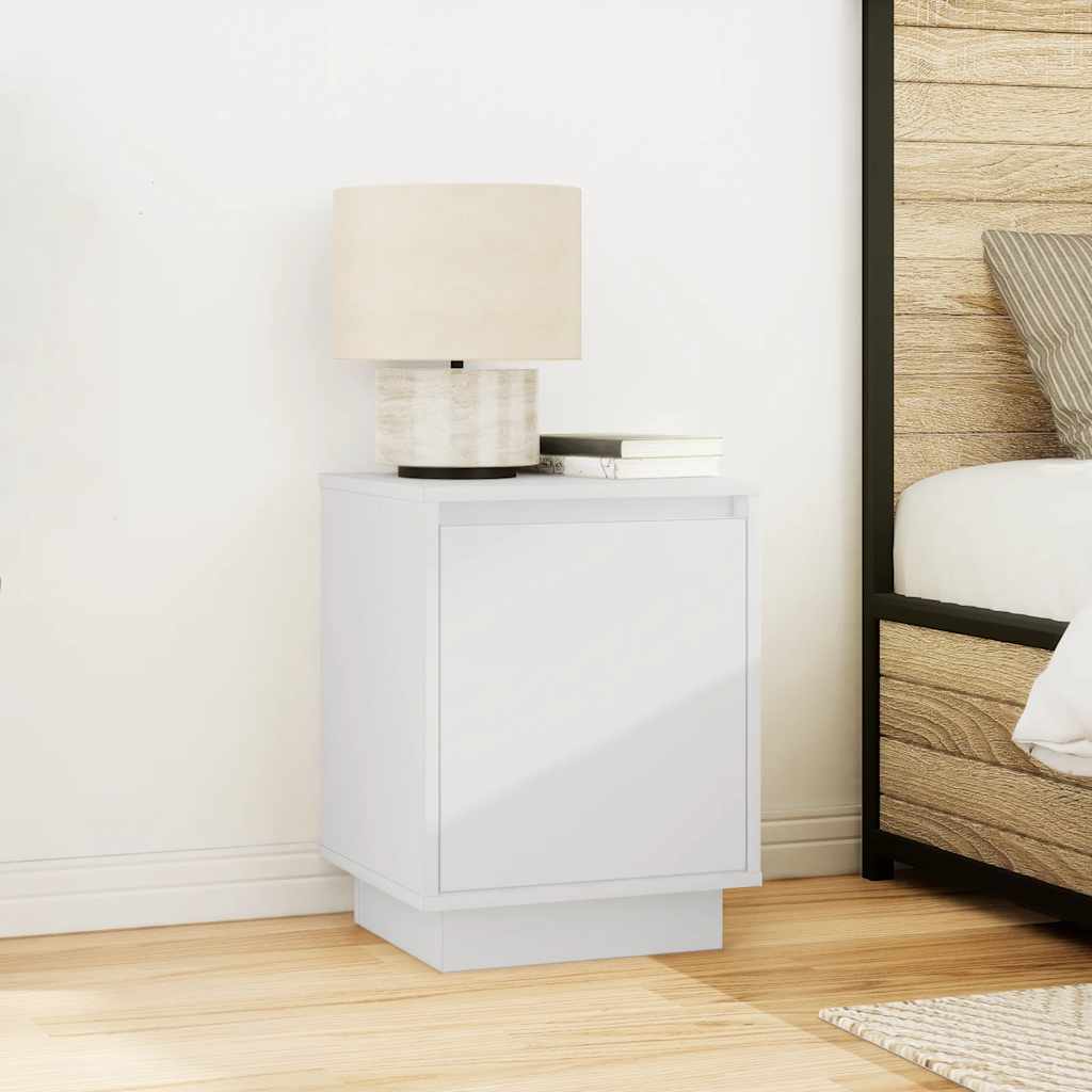 Tables de chevet avec lumières LED 2 pcs blanc 38x34x50 cm - XIOS