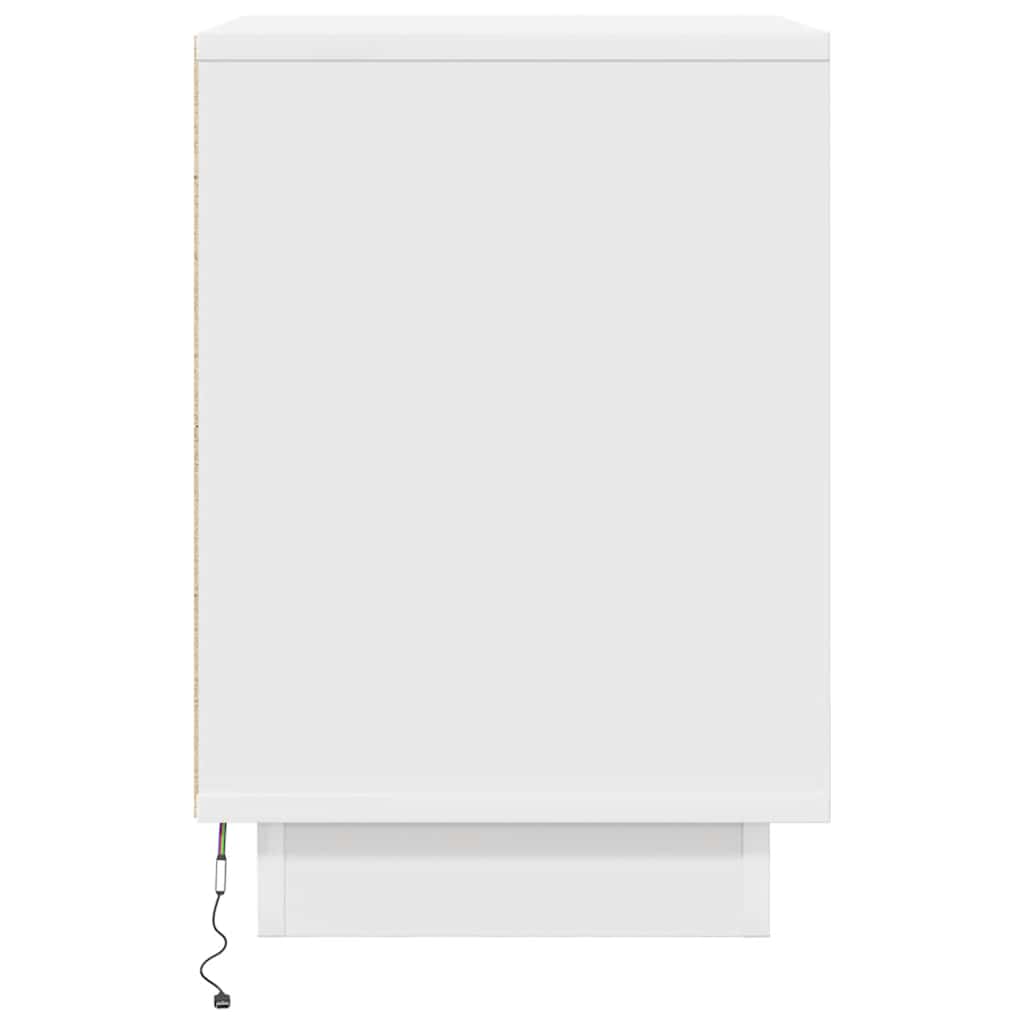 Tables de chevet avec lumières LED 2 pcs blanc 38x34x50 cm - XIOS