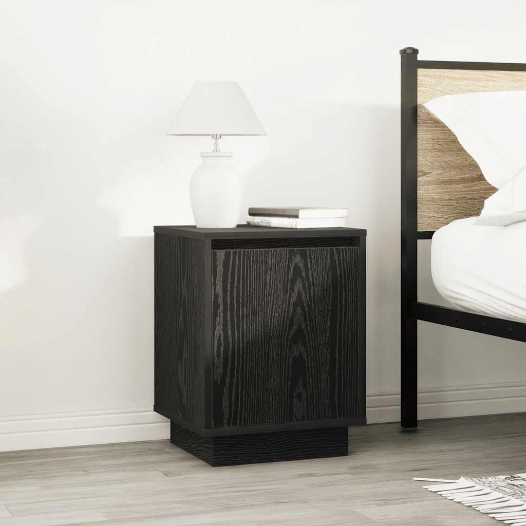 Tables de chevet avec lumières LED 2 pcs noir 38x34x50 cm - XIOS