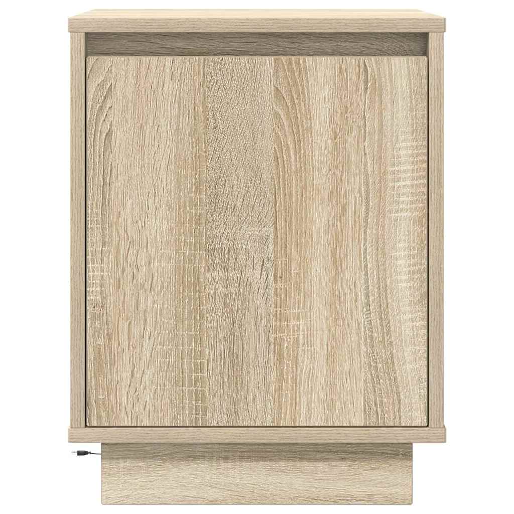 Tables de chevet avec lumières LED 2pcs chêne sonoma 38x34x50cm - XIOS