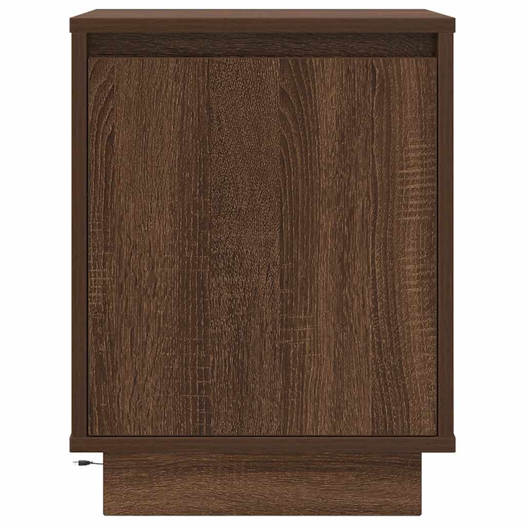 Tables de chevet avec lumières LED 2pcs chêne marron 38x34x50cm - XIOS