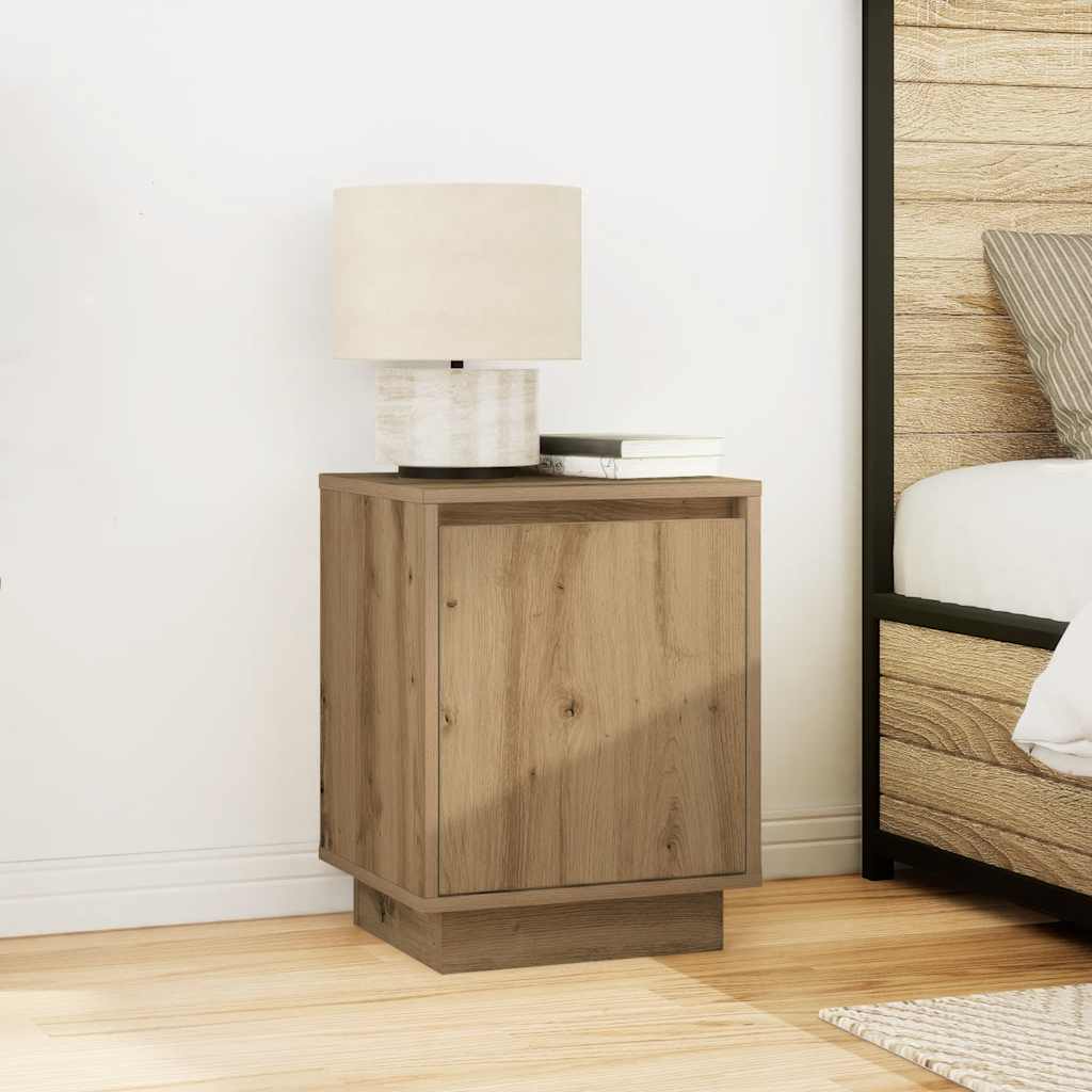 Armoires de chevet lumières LED 2pcs chêne artisanal 38x34x50cm - XIOS