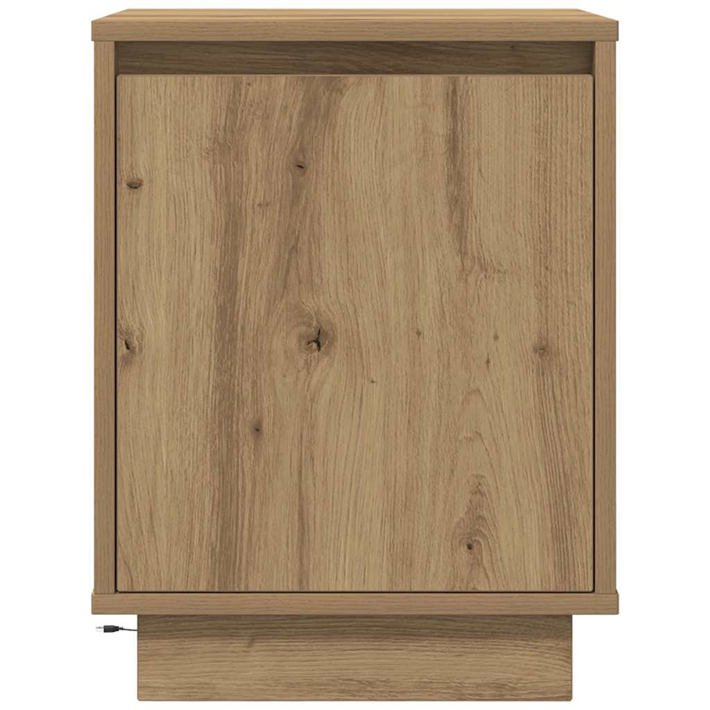 Armoires de chevet lumières LED 2pcs chêne artisanal 38x34x50cm - XIOS