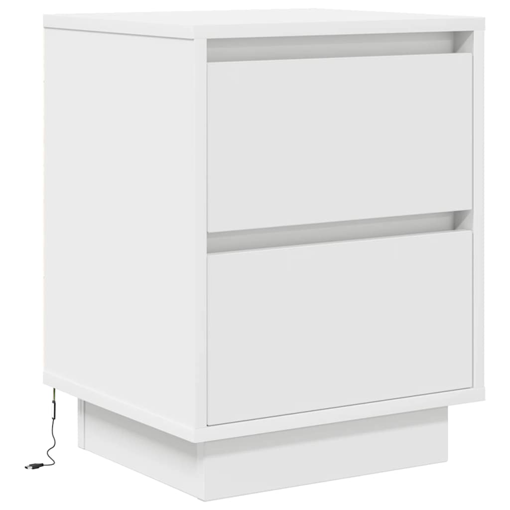 Table de chevet avec lumières LED blanc 38x34x50 cm - XIOS