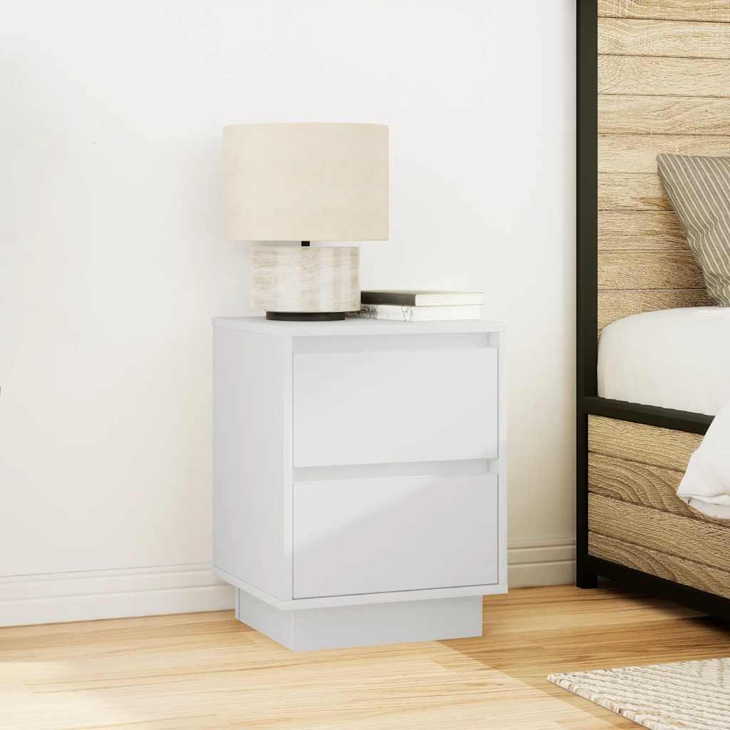 Table de chevet avec lumières LED blanc 38x34x50 cm - XIOS