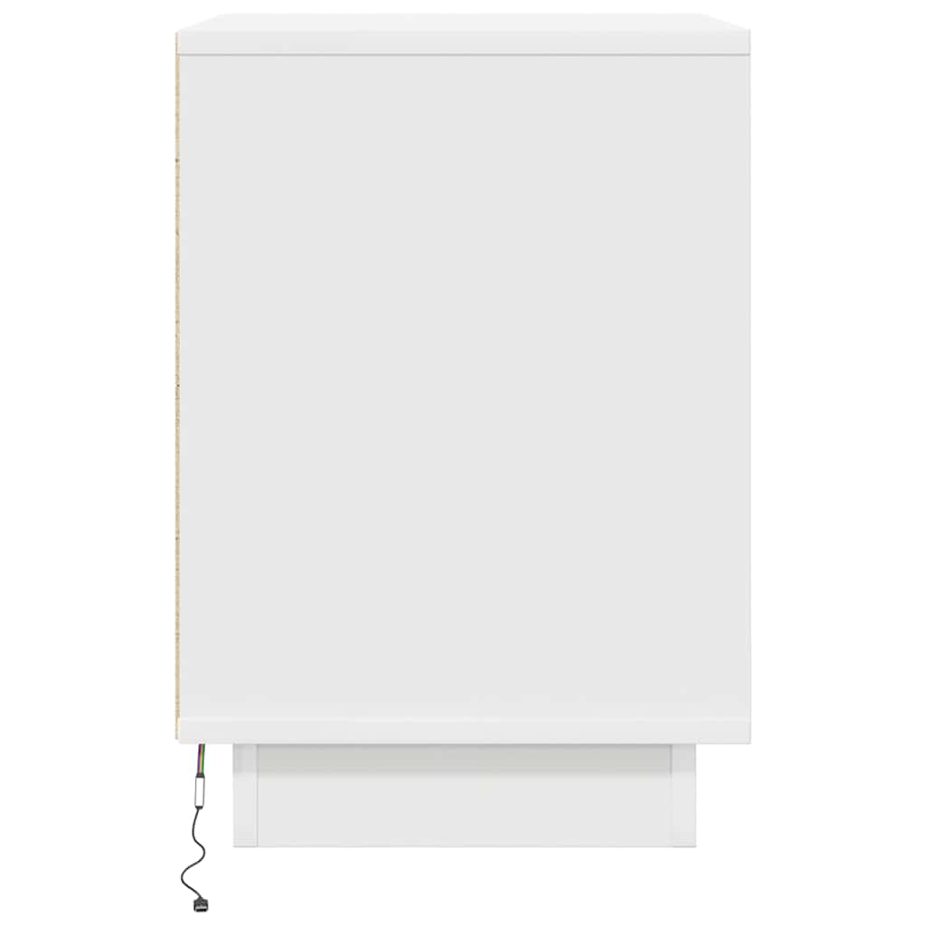 Table de chevet avec lumières LED blanc 38x34x50 cm - XIOS