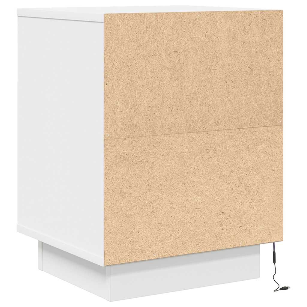 Table de chevet avec lumières LED blanc 38x34x50 cm - XIOS