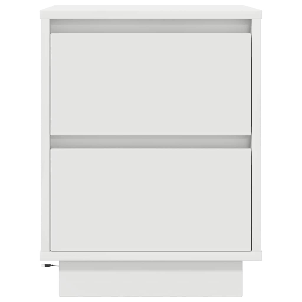 Tables de chevet avec lumières LED 2 pcs blanc 38x34x50 cm - XIOS