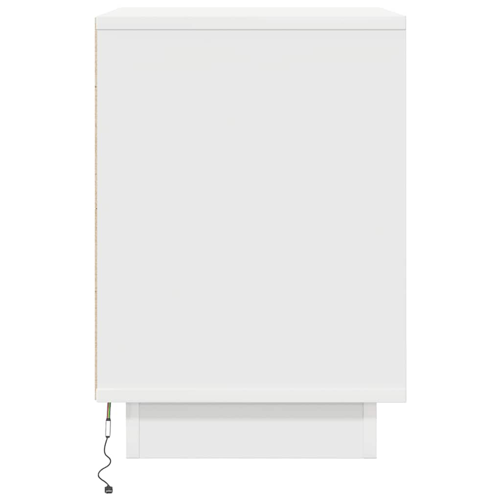 Tables de chevet avec lumières LED 2 pcs blanc 38x34x50 cm - XIOS