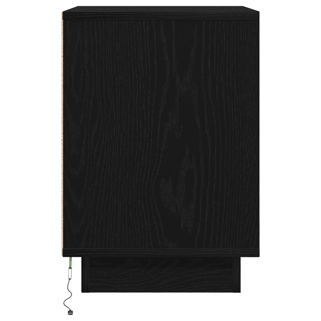 Table de chevet avec lumières LED noir 38x34x50 cm - XIOS