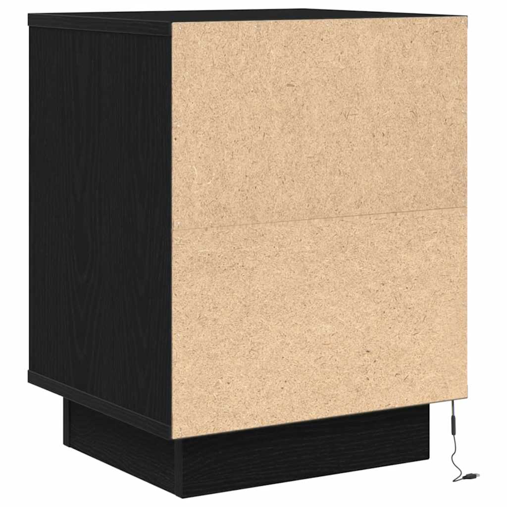 Table de chevet avec lumières LED noir 38x34x50 cm - XIOS